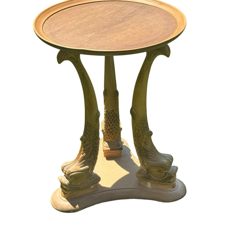 Vintage Italian Dolphin Fish Side Table Hollywood Regency Coastal Accent gallery