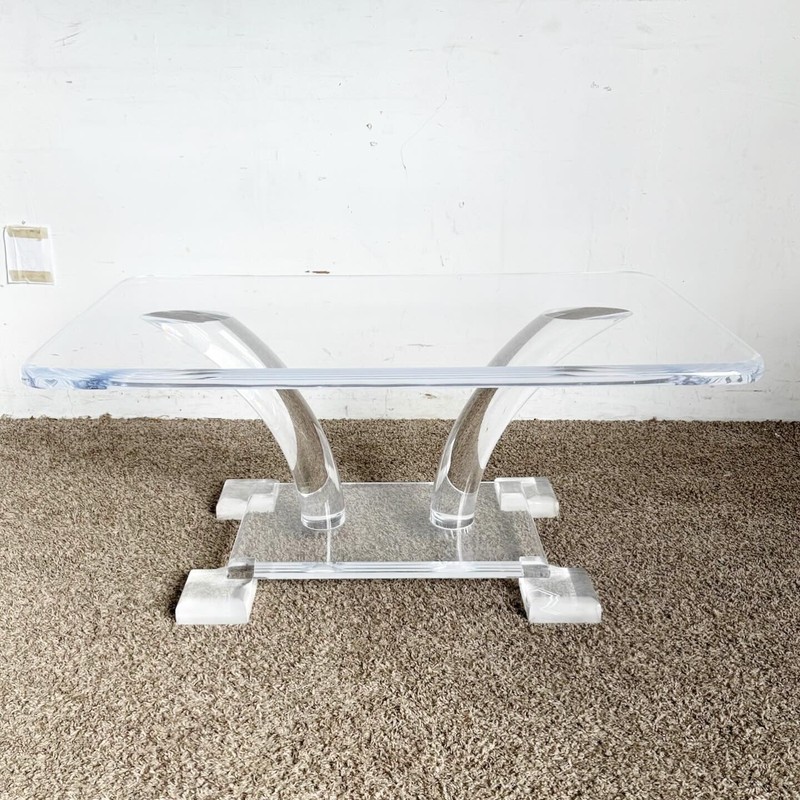 Mid Century Modern Chunky Lucite Coffee Table gallery