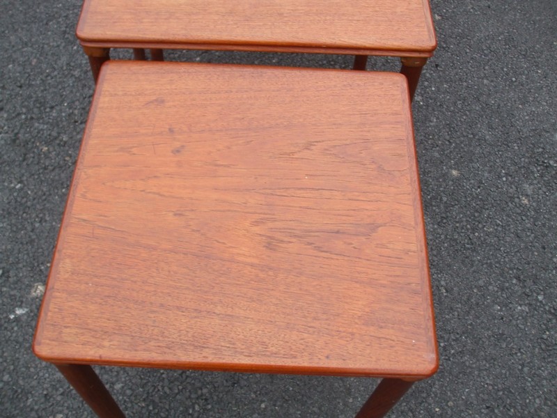 Vintage Danish teak nest of tables, mid century era, fast economy delivery gallery