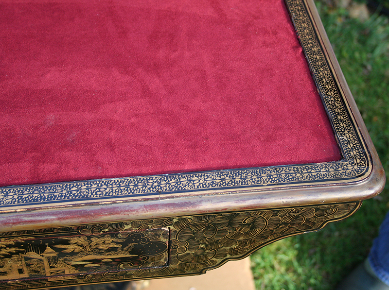 Antique China Trade Card Table, Rare, Lacquered and Gilded Circa 1840 gallery