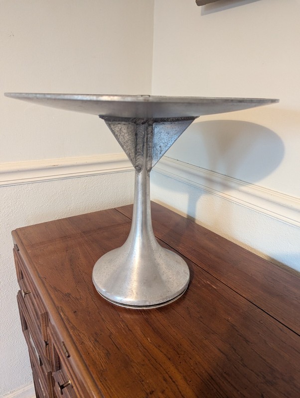 MCM LAVERNE MIDCENTURY MODERN TULIP STEM METAL SIDE TABLE ~BASE ONLY~ gallery