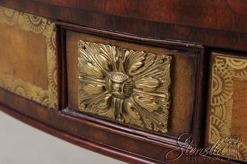 L72218: MAITLAND SMITH Round Mahogany Leather Top Center Table gallery