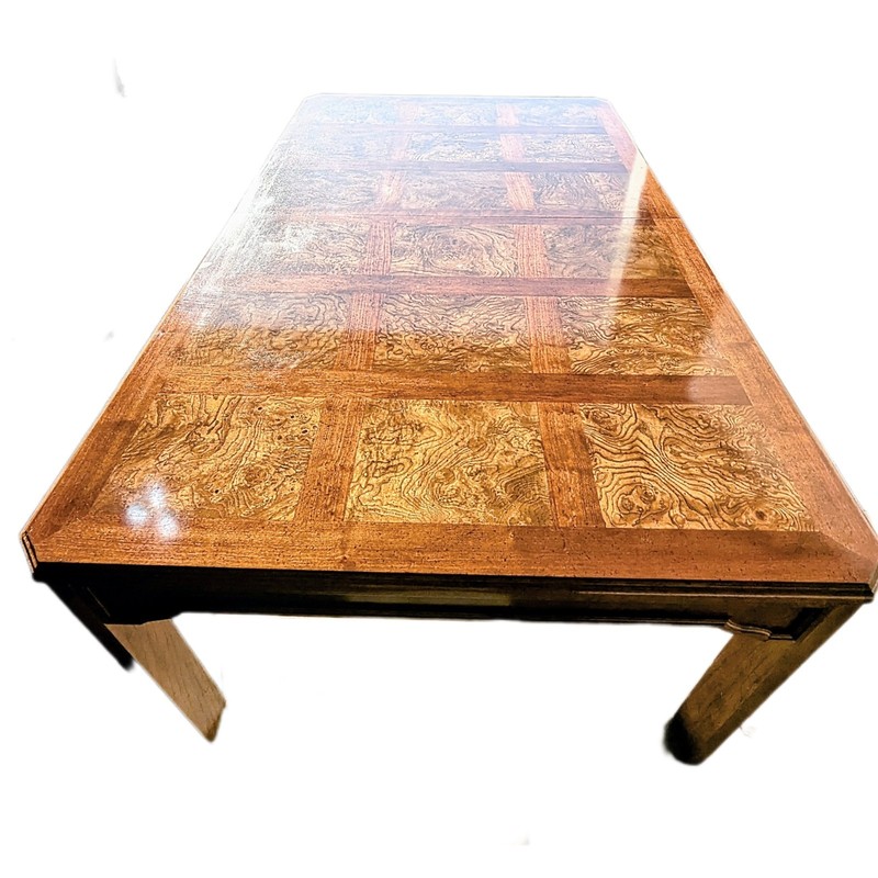 Vintage Antique Expandable Burl Dining Table W/ Leafs PERFECT Condition gallery