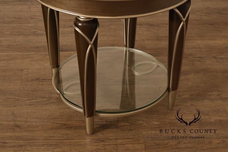Michael Amini 'Villa Cherie' Round Two-Tier Side Table gallery