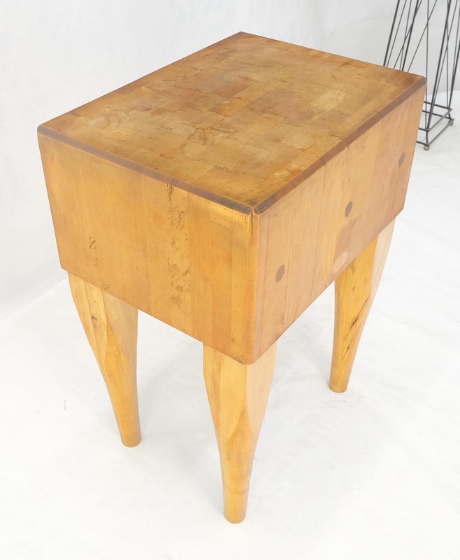 Heavy Vintage Solid Maple Rectangle Butcher Block Table 1970s CLEAN! gallery