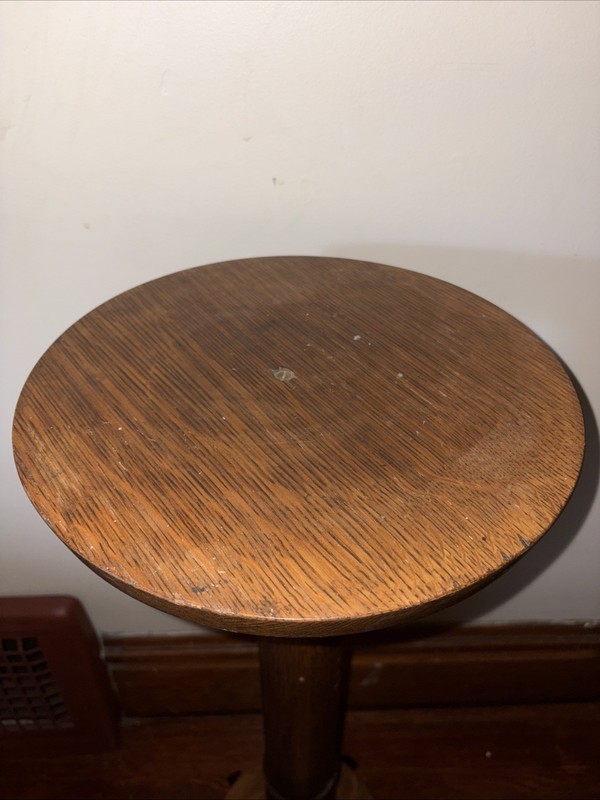 Antique Quarter Sawn Oak Pedestal Plant Fern Stand Jamestown NY 33 1/2" gallery