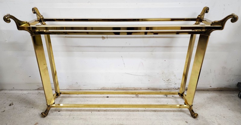 Vintage Console Table Glass & Brass gallery