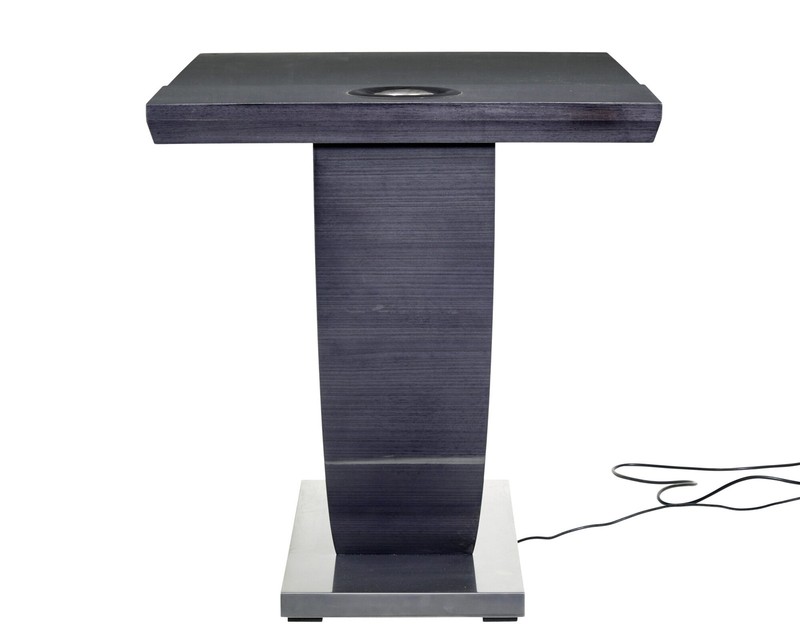 BESPOKE MODERN GREY SYCAMORE KAELO WINE BAR TABLE gallery