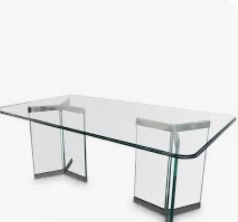 1970s Mid-Century Authentic Pace Collection Glass Dining Table By Irving Rosen