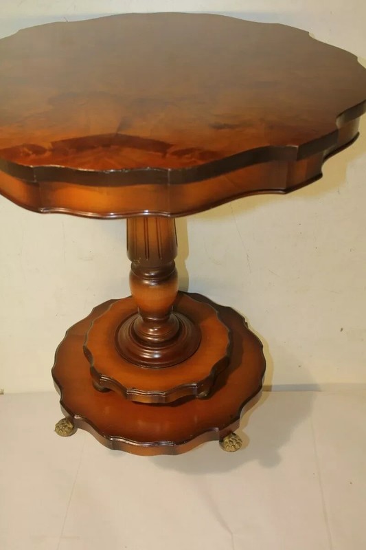 Beautiful Regency Style Fruitwood Decorative Side End Table, c. 1940's gallery