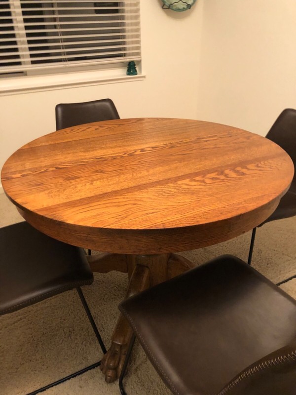 Antique Round Oak Claw Foot Dining Table – 45” #22025