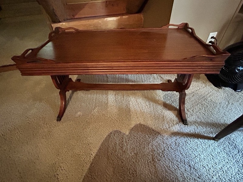 Vintage Mahogany SC Coffee Table Mid-Century with Claw Feet