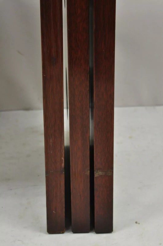 James Mont Mid Century Modern Mahogany & Glass Top Art Deco Nesting Side Tables gallery