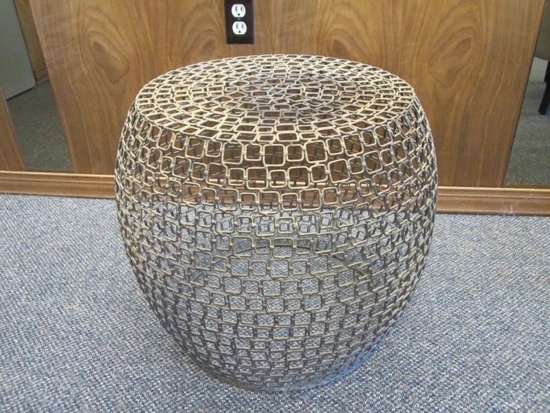 VTG MID-CENTURY MODERNIST HARRY BERTOIA INTERIOR DESIGN METAL BEEHIVE SIDE TABLE