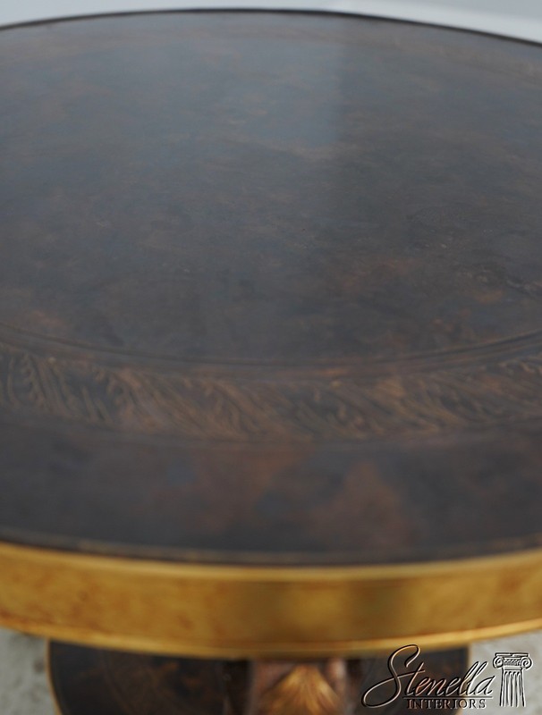 71903: French Empire Round Gueridon Etched Bronze Top Lamp Table gallery