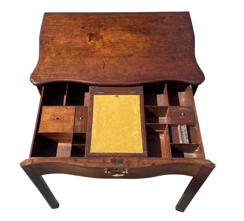 Antique Irish Chippendale Mahogany Writing Desk / Dressing Table - Lowboy gallery