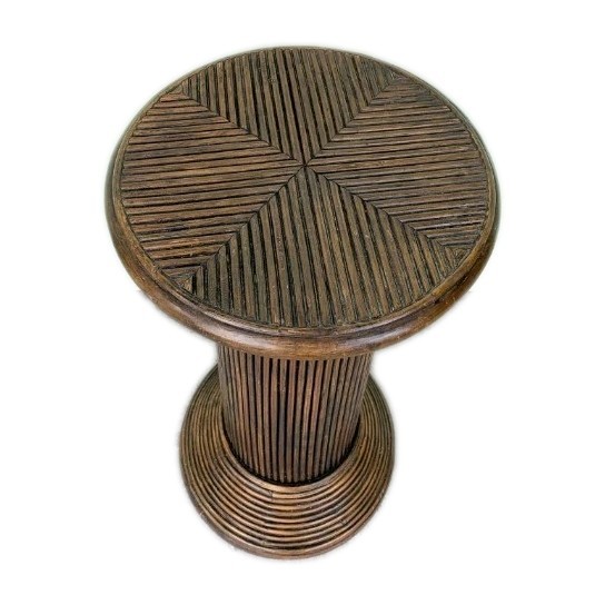 Pencil Reed Rattan Pedestal Plant Stand Vintage 24" Tall gallery