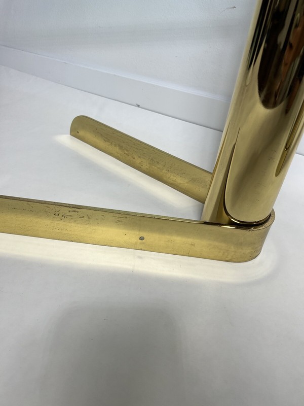 Leon Rosen For Pace Collection Pair of Brass and Glass Side Tables gallery