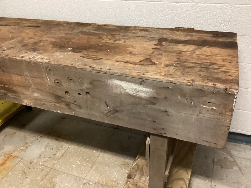 Primitive 8’ Long Wood Workbench Kitchen Island Serving Table Southwest Minn. gallery