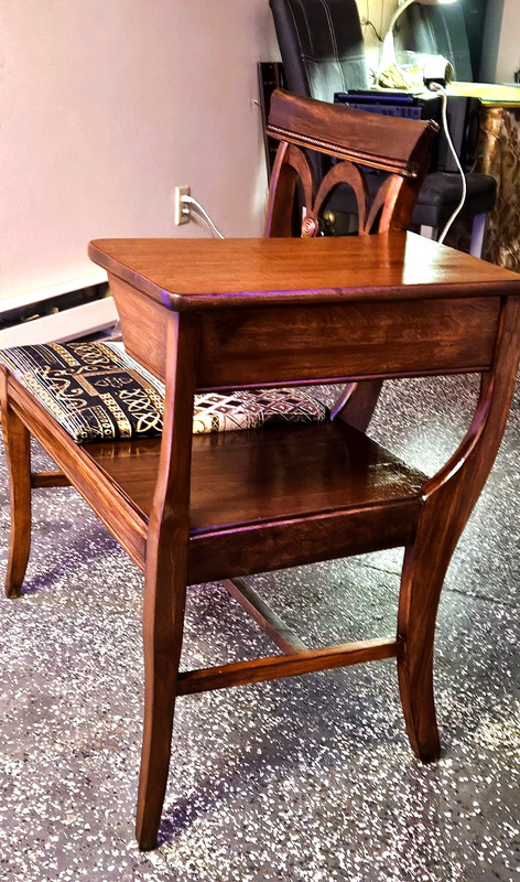 Antique Lexington Chair Co Mahogany Wood Telephone Table Gossip Bench Storage gallery