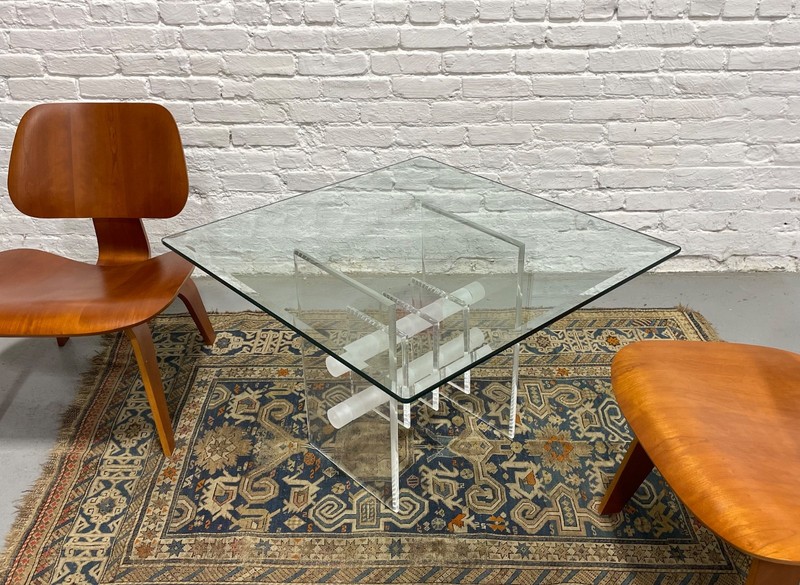 Mid Century Modern Lucite & Glass Coffee / Side Table, c. 1970s gallery