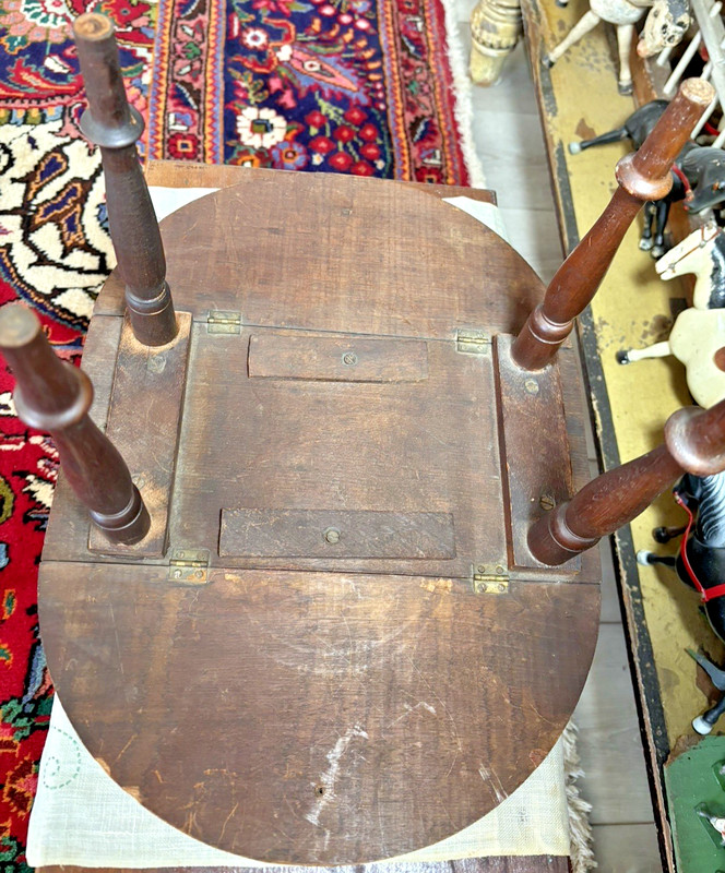 ANT DOLL DROPLEAF WALNUT TABLE, EXC FOR AGE, HEIRLOOM QUALITY, 16.5 X 12 X 9" OP gallery