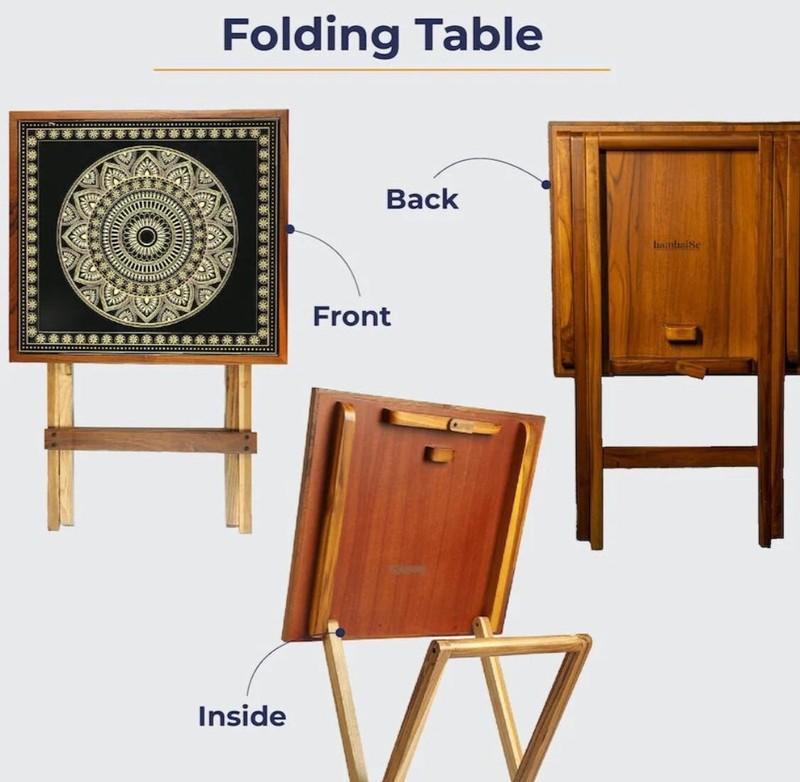 Wooden Folding Side Table, Playing Table, Coffee Table For Home Decor gallery