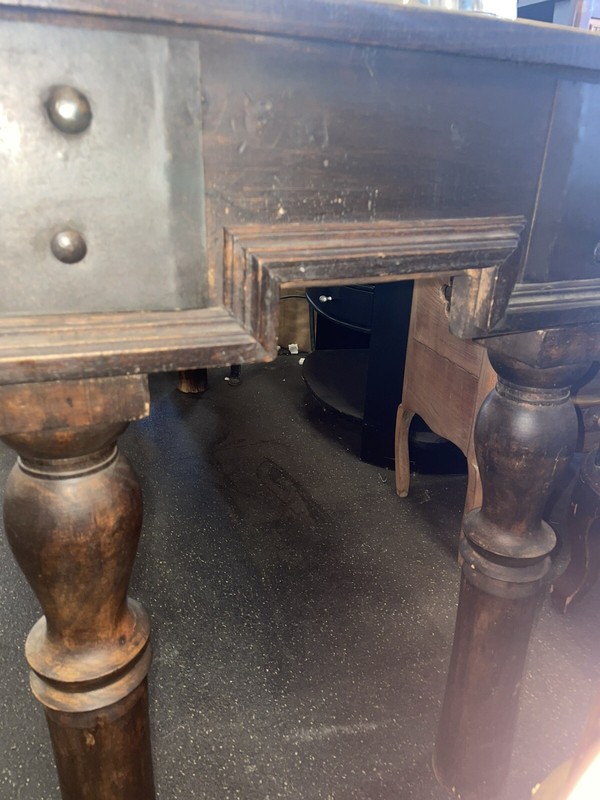 Antique Door Console Table, Dark Tone Wood Indian Handcarved Unique!!! gallery