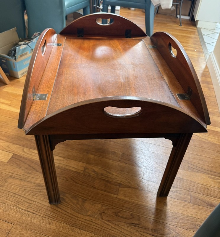 Vintage Chippendale Style Mahogany Butler’s Coffee Table gallery