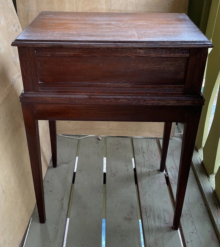 Antique Wood Table 2 Drawer Night Stand End Table 29” T X 22” W X 15.5” Deep gallery