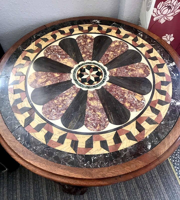 RARE! C. 19th Century Italian specimen marble table / Centre piece. Very Heavy!