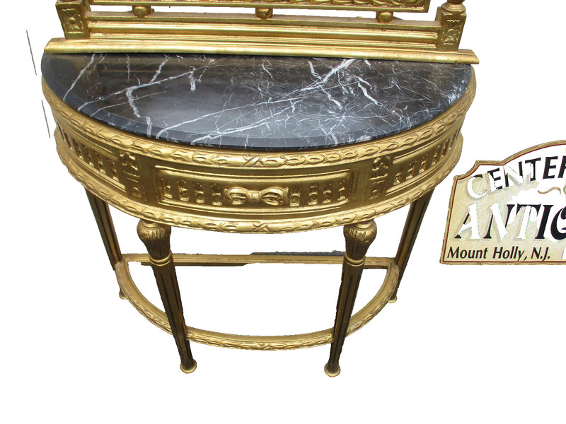 64439 Gold Decorator Console Table with Mirror gallery