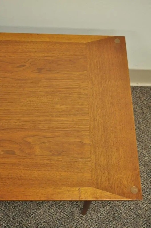 Vintage Mid Century Danish Modern Walnut 60" Long Sleek Coffee Table gallery