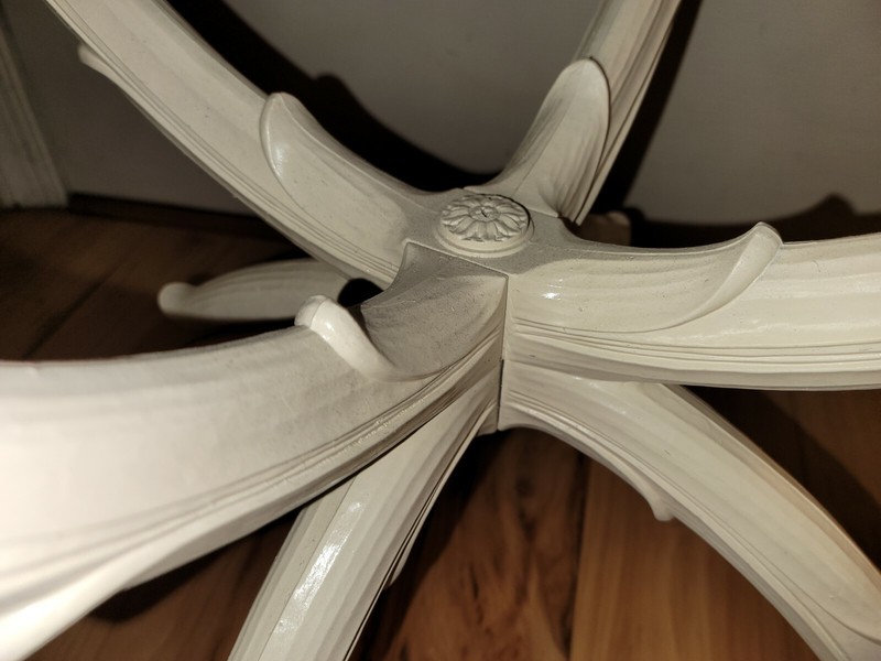 Vtg. Syroco Plastic ornate White Shabby Chic Table side USA MCM gallery