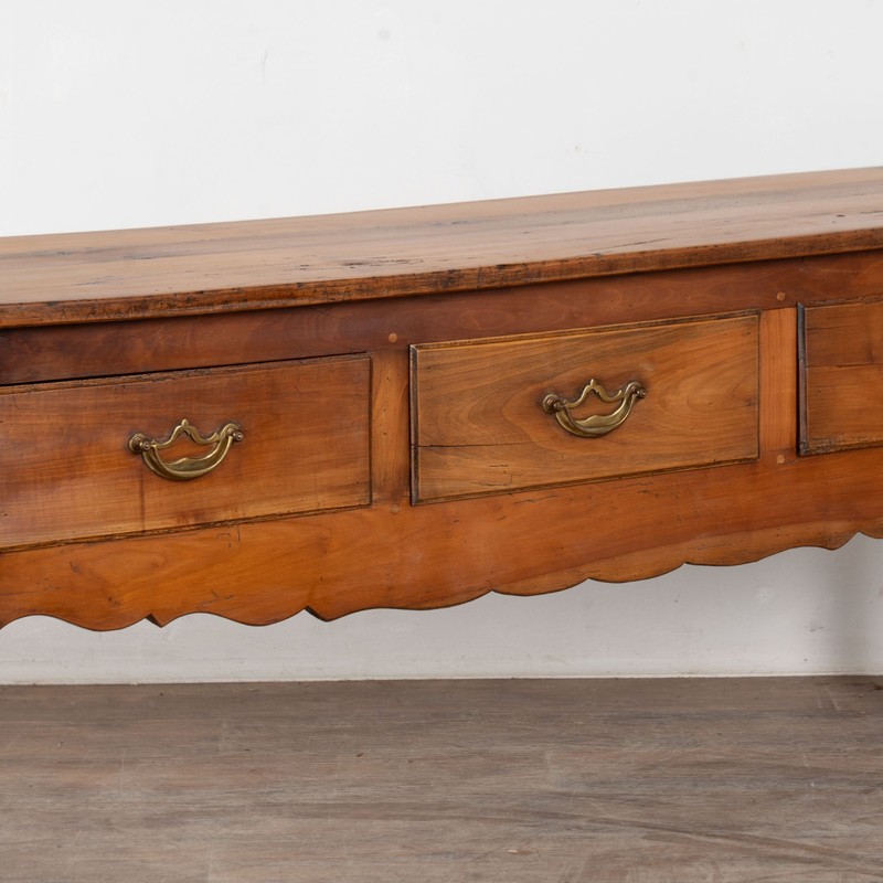 19th Century French Cherry Three Drawer Console Table gallery