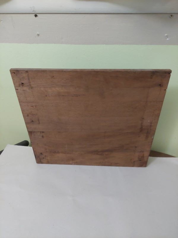 Antique Mahogany Wood Panel. Pressed Decotations. 15 X 13.5 gallery