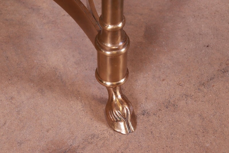 Labarge Hollywood Regency Brass and Glass Hooved Feet Cocktail Table, Circa 1960 gallery