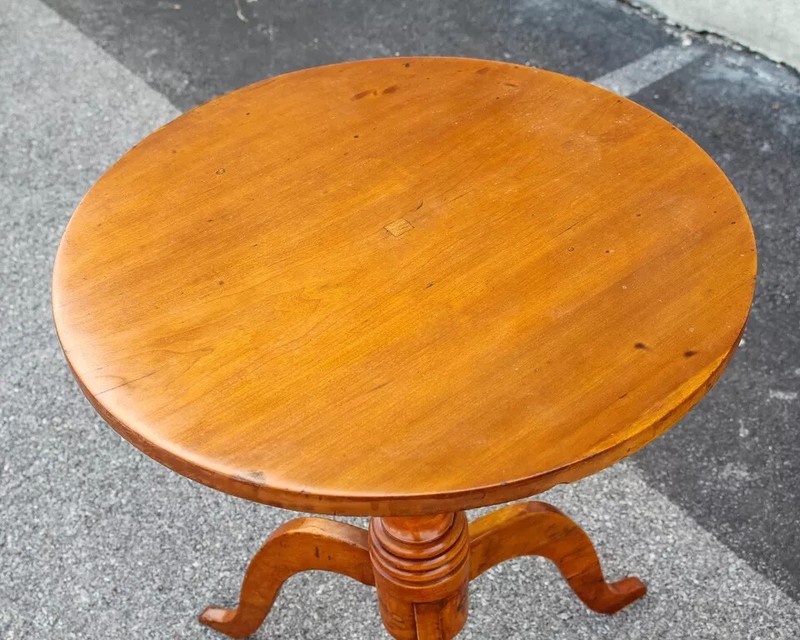 19th Century Cherry Empire Side Table – Refinished Accent Table gallery
