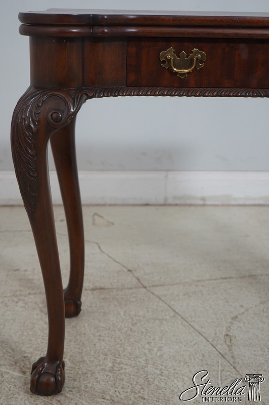 65671EC: MAITLAND SMITH Leather Interior Clawfoot Game Table gallery