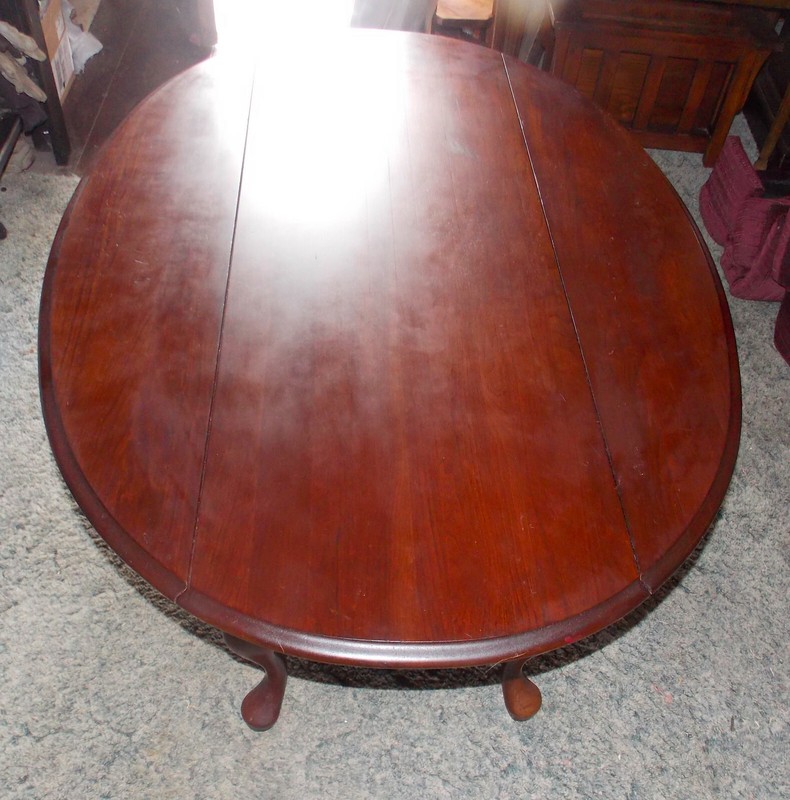 Solid Cherry Mid Century Oval Dropleaf Coffee Table (CT256) gallery