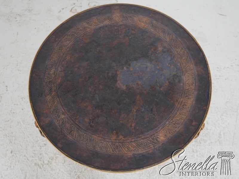 71903: French Empire Round Gueridon Etched Bronze Top Lamp Table gallery