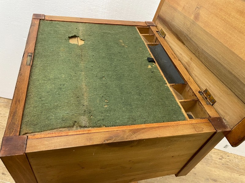 ANTIQUE AMERICAN FEDERAL Empire WORK TABLE LIFT TOP WRITING DESK fitted interior gallery