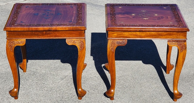 Mid Century Anglo Indian Walnut Coffee & Side Tables 3 Piece Set gallery
