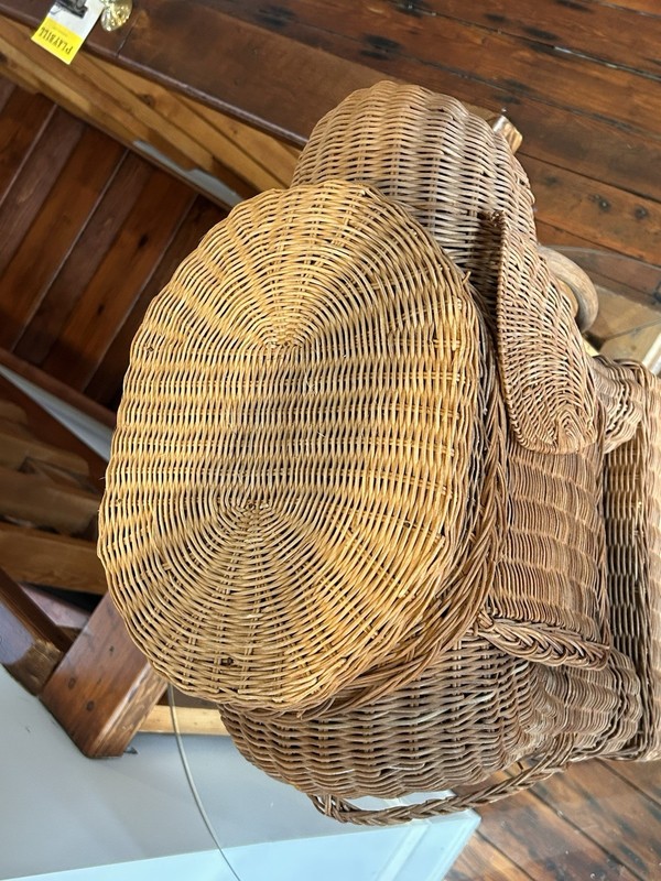 Vintage Wicker & Rattan Elephant Pedestal 1960s - One Time Low Price gallery