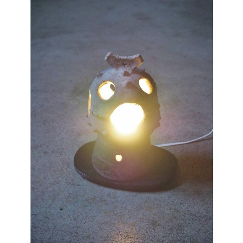 Jomon Pottery Table Lamp Koro-ten Reproduction Used 15cm (5.9in) Japan