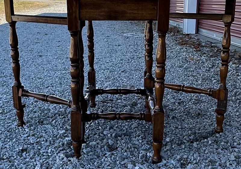Vintage Spindle Gateleg Table W/ Drop Side & Hidden Butterfly Center Leaf gallery