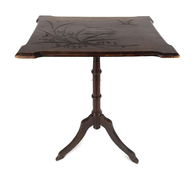 tripod Wooden Wood Side Occasional Table Edwardian style vintage Pedestal Bonsai