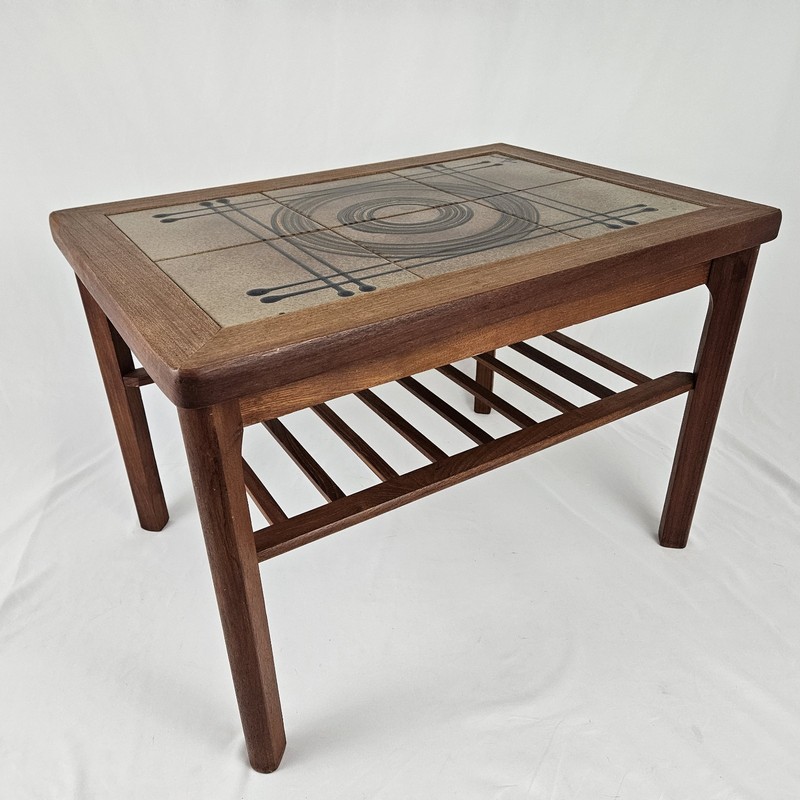 Danish Tile Top Teak Wood End Table Mobelfabrikken Toften Vintage Denmark MCM