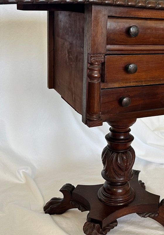 Mahogany Federal Pedestal Philadelphia Work Table gallery