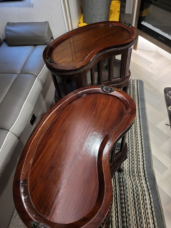 Vintage mahogany chocolate end tables